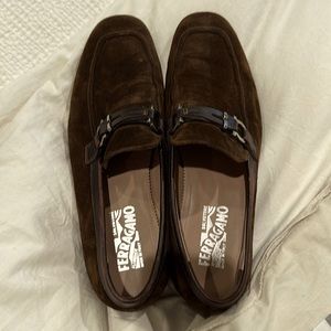 Men’s brown suede Ferragamo loafers